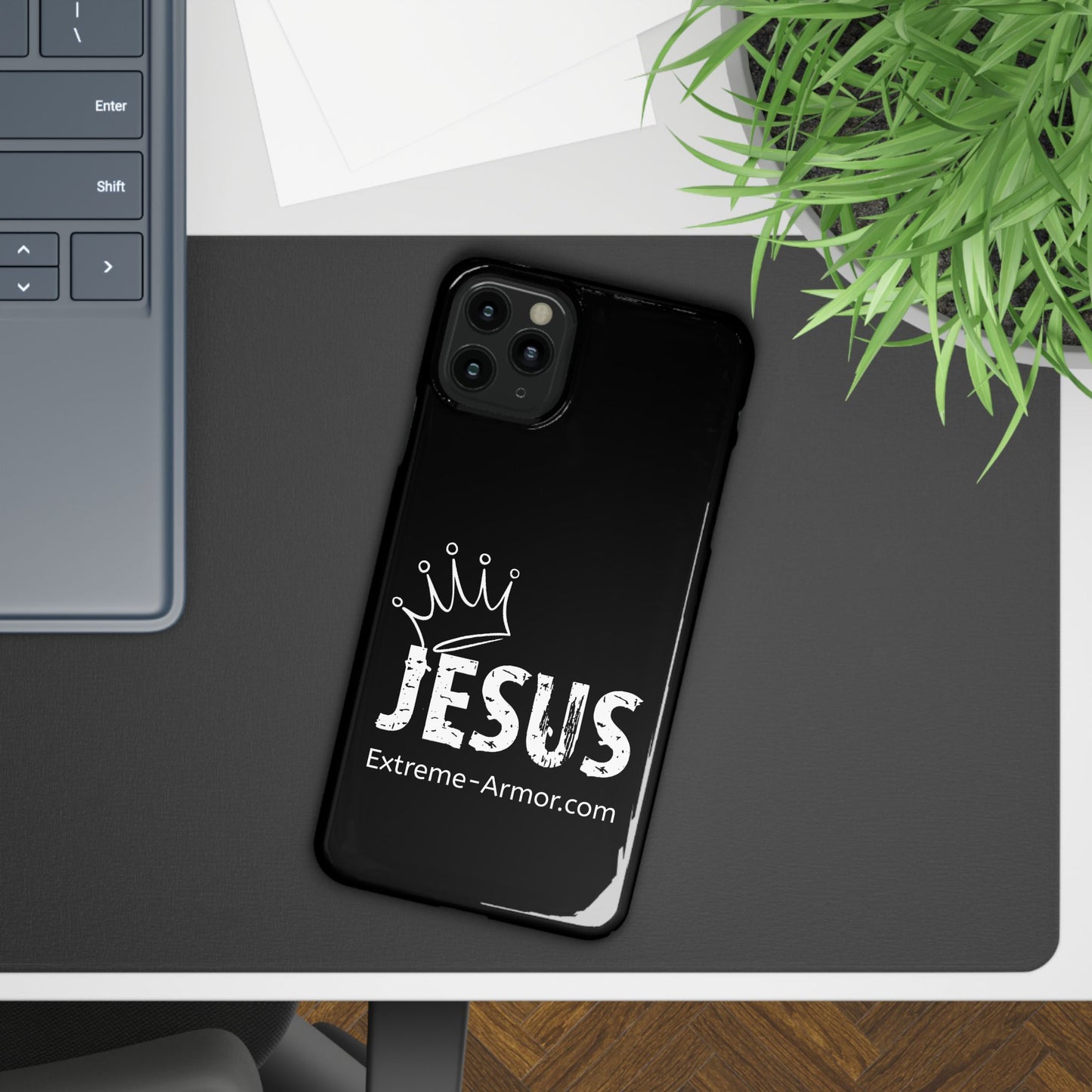 King Jesus Black Slim phone Cases