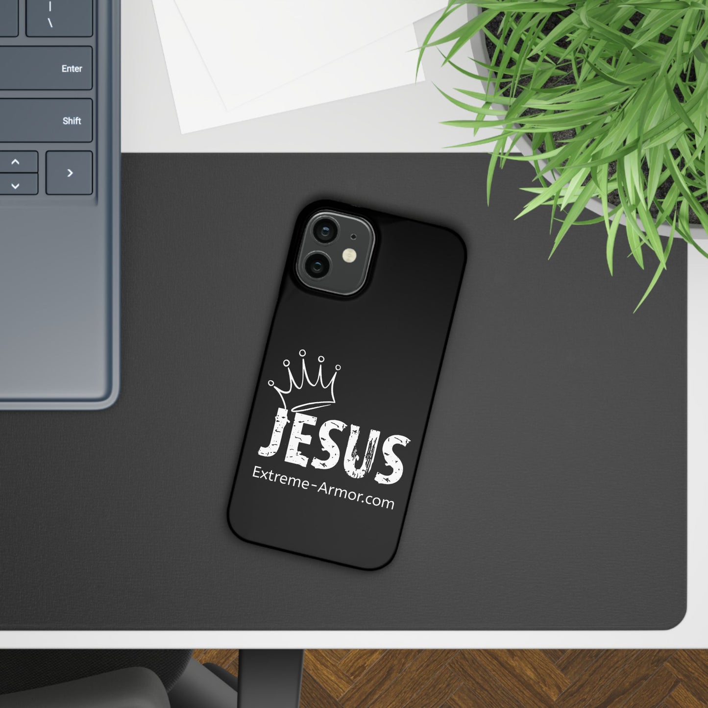 King Jesus Black Slim phone Cases