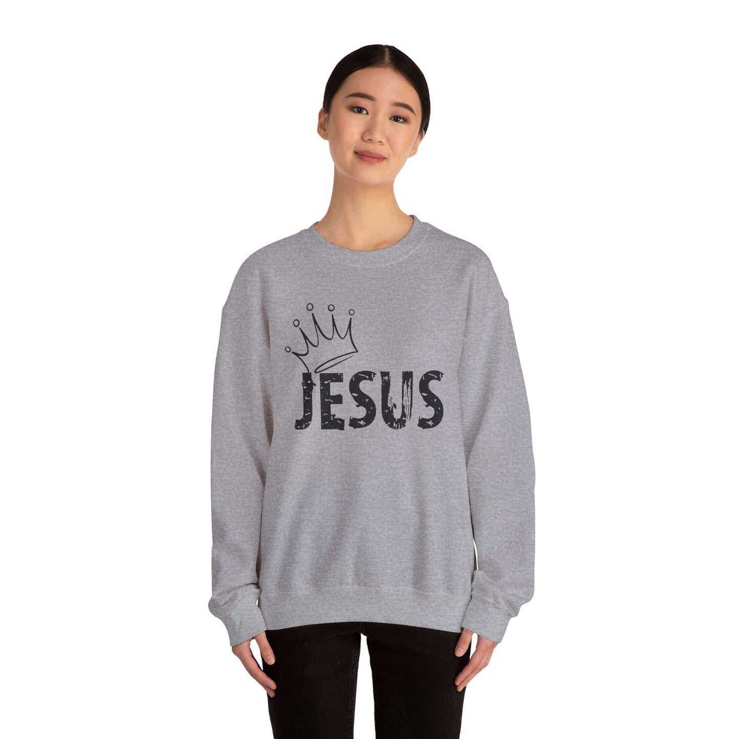 Christian Sweatshirt, Religious Jumper, King Jesus Long Sleeve Shirt, Christian Apparel, Faith Crewneck Pullover