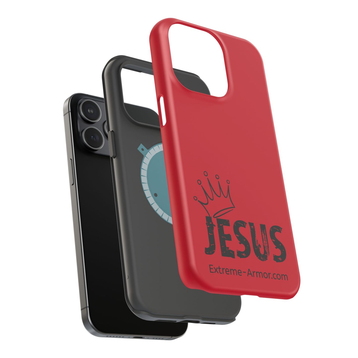 I-phone Magnetic Case (King Jesus) Red