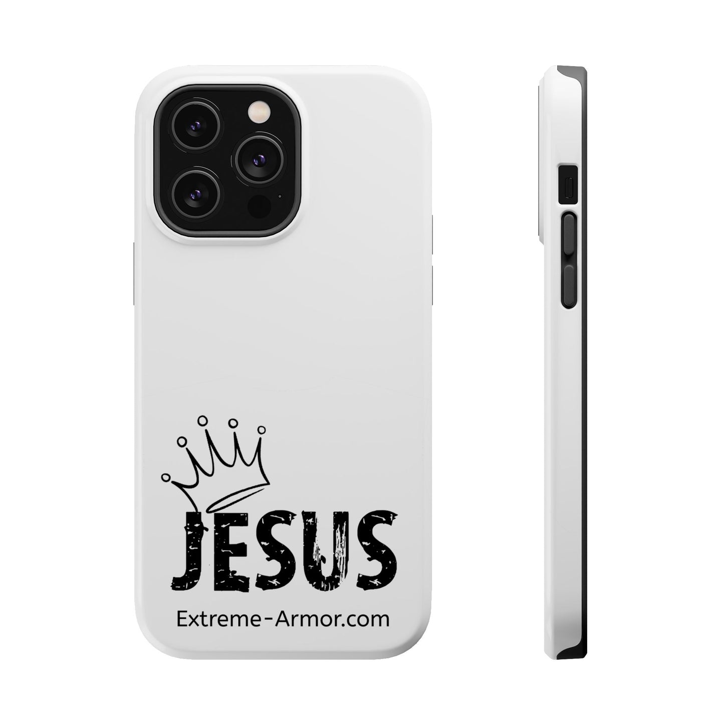 I-phone Magnetic Case (King Jesus) White