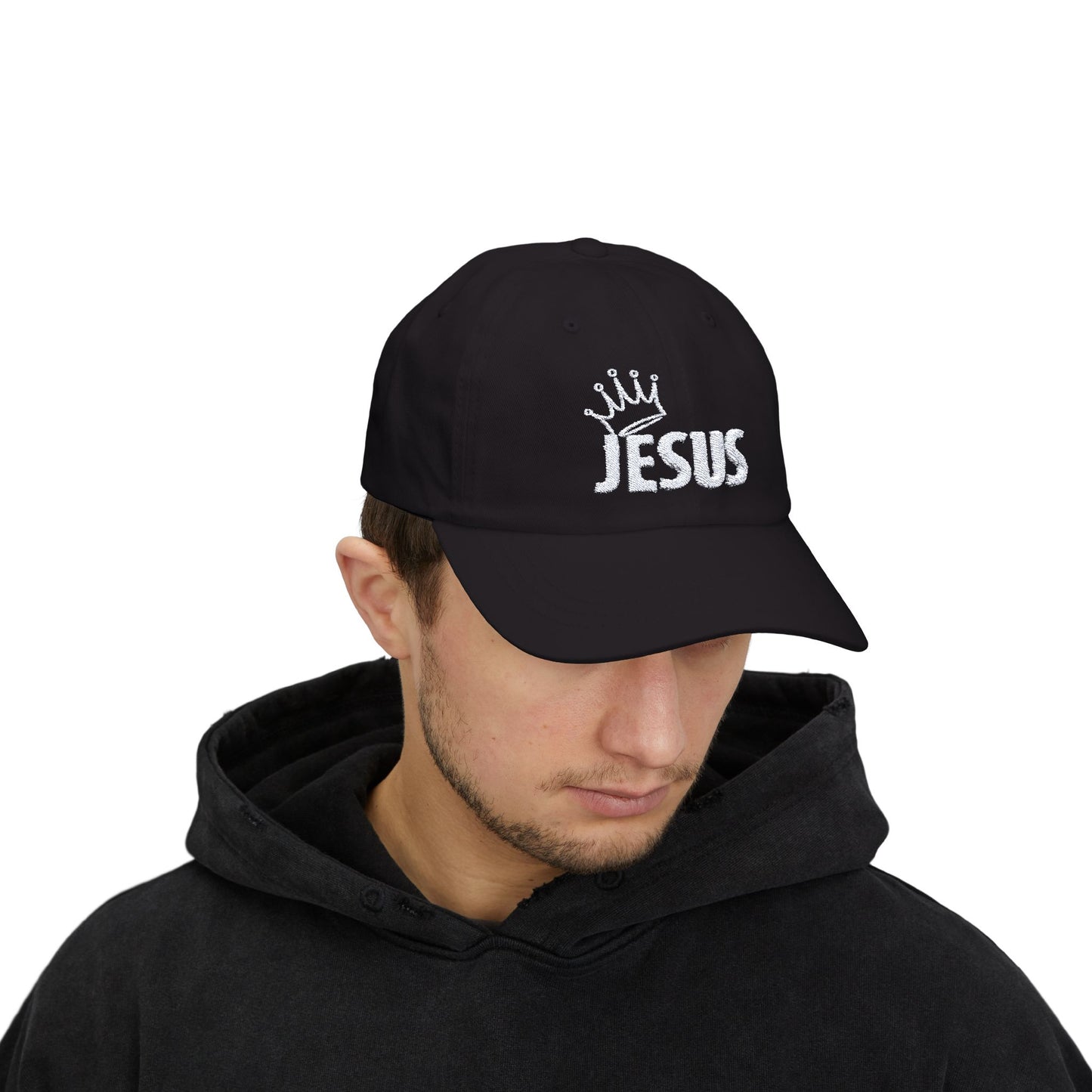 Black, King Jesus Classic Embroidered Cap