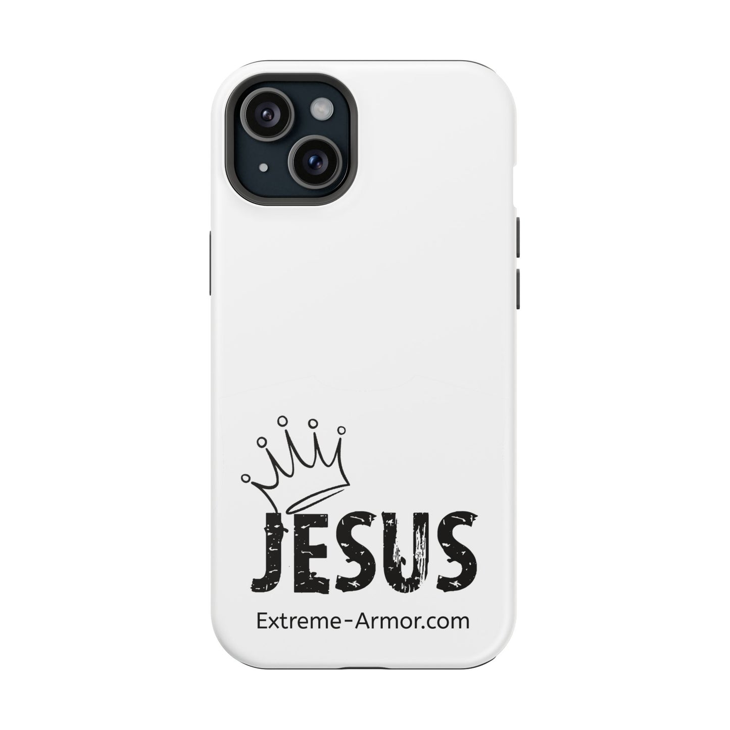 I-phone Magnetic Case (King Jesus) White