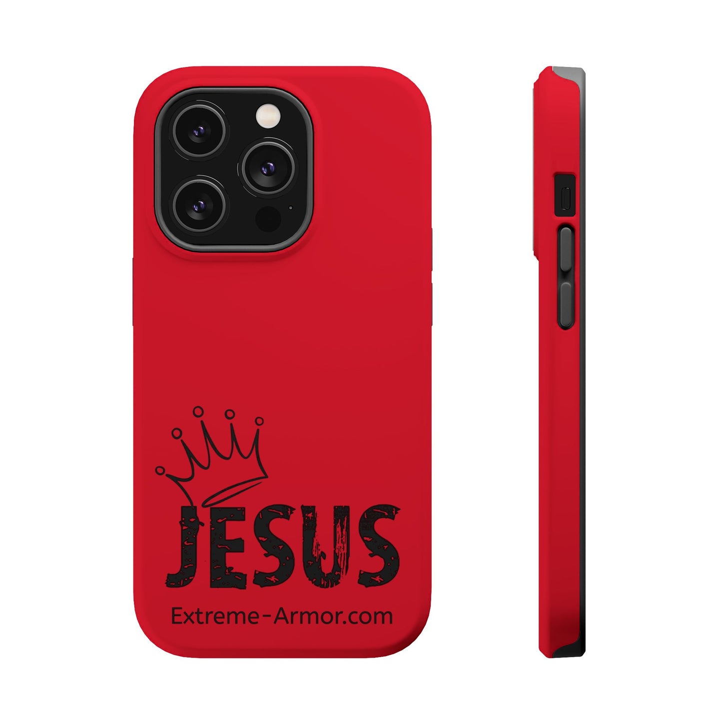 I-phone Magnetic Case (King Jesus) Red