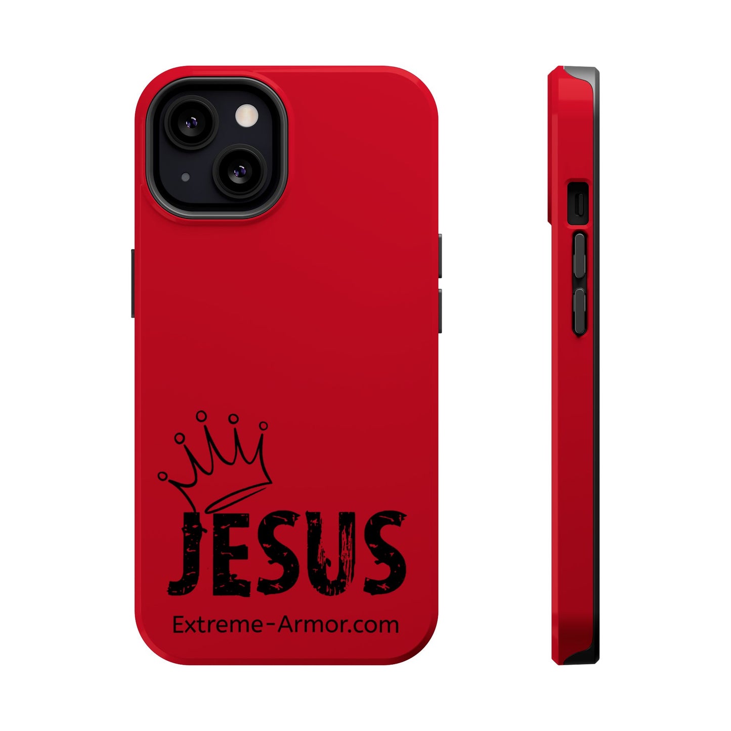 I-phone Magnetic Case (King Jesus) Red