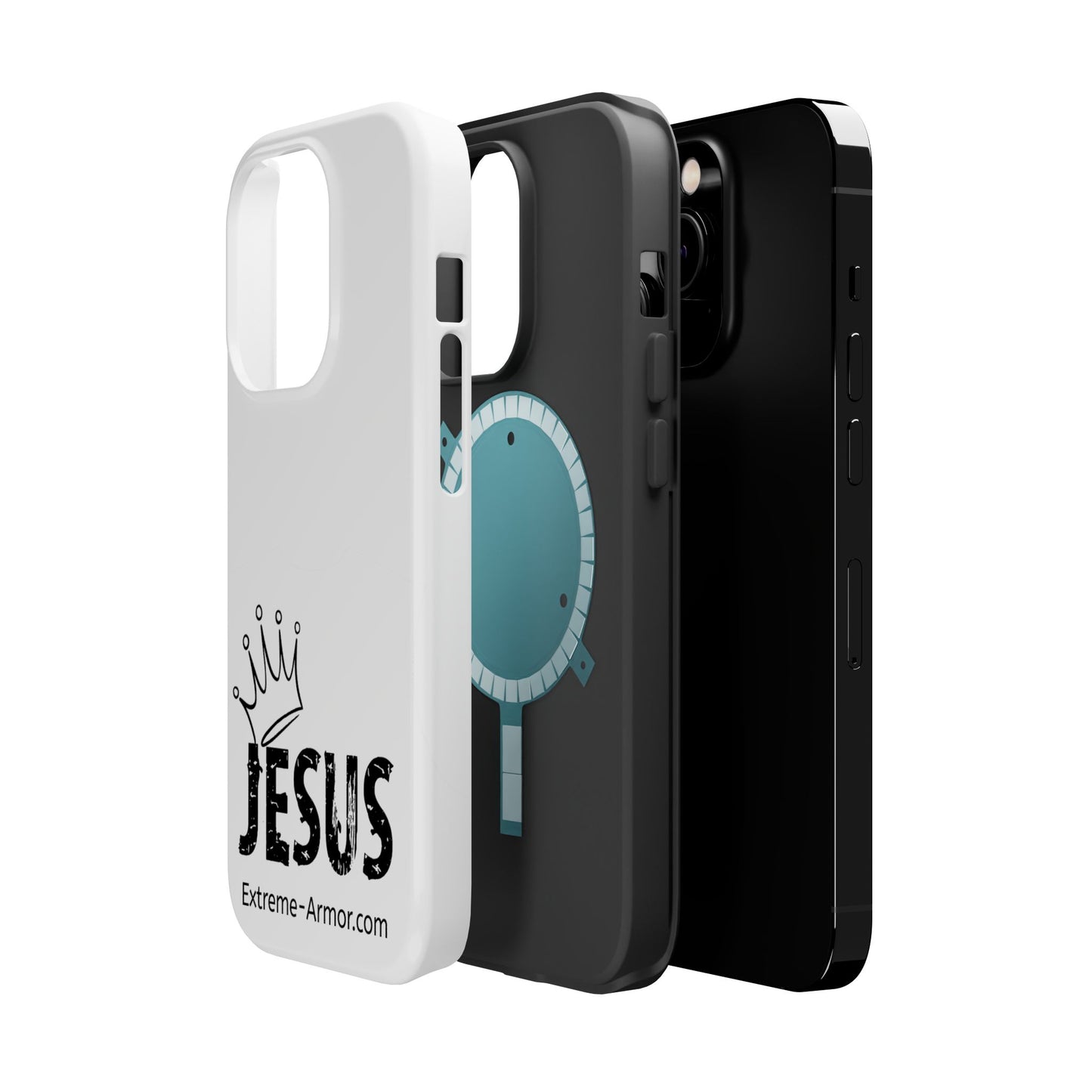 I-phone Magnetic Case (King Jesus) White