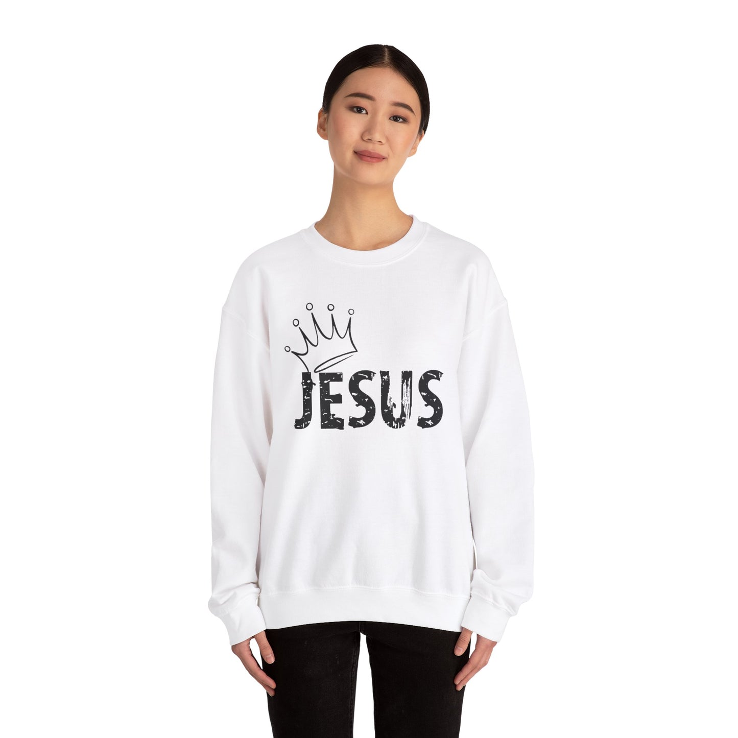 Christian Sweatshirt, Religious Jumper, King Jesus Long Sleeve Shirt, Christian Apparel, Faith Crewneck Pullover