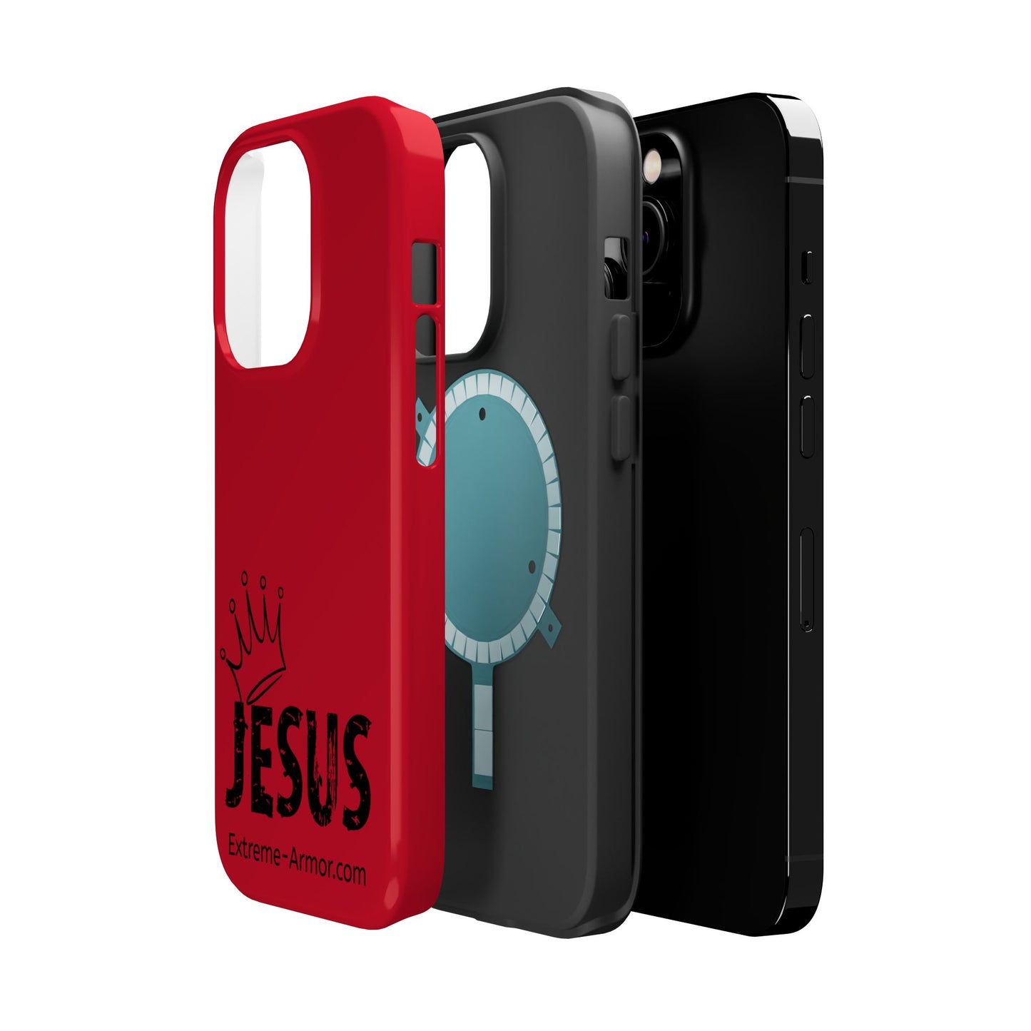 I-phone Magnetic Case (King Jesus) Red