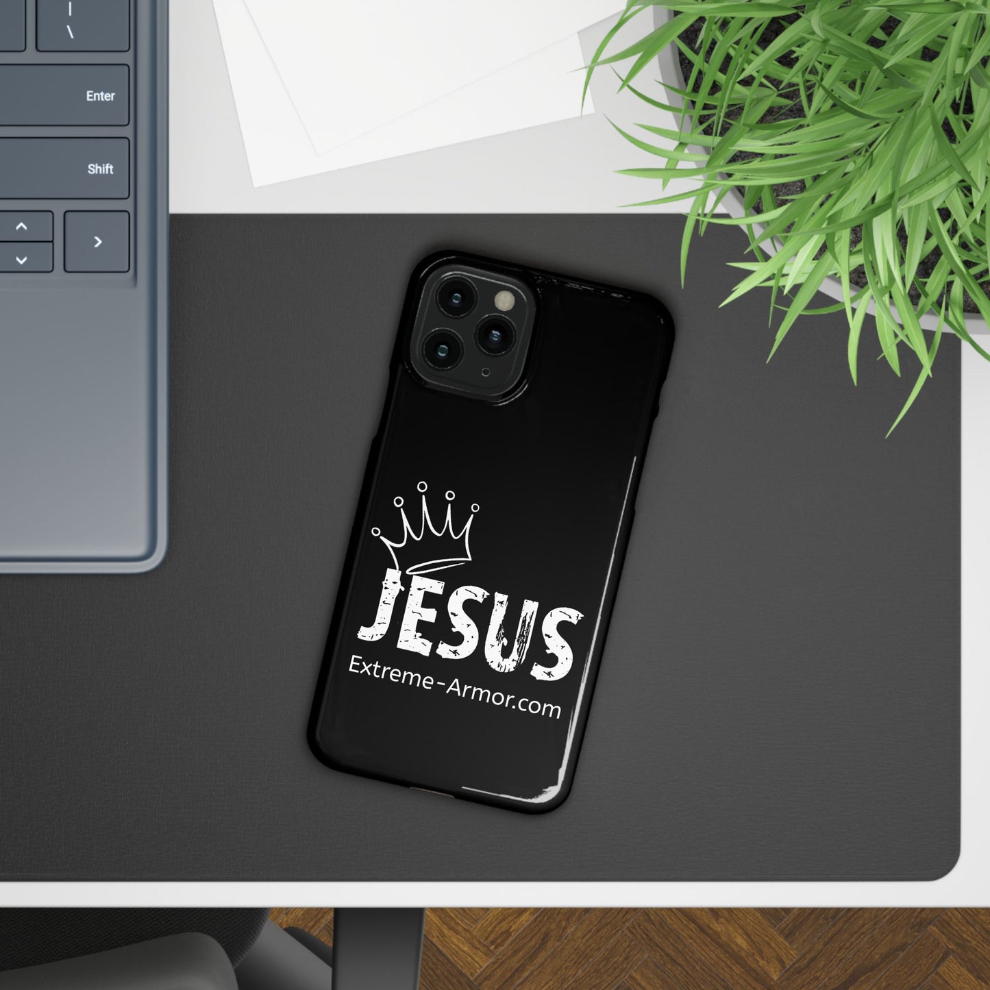 King Jesus Black Slim phone Cases