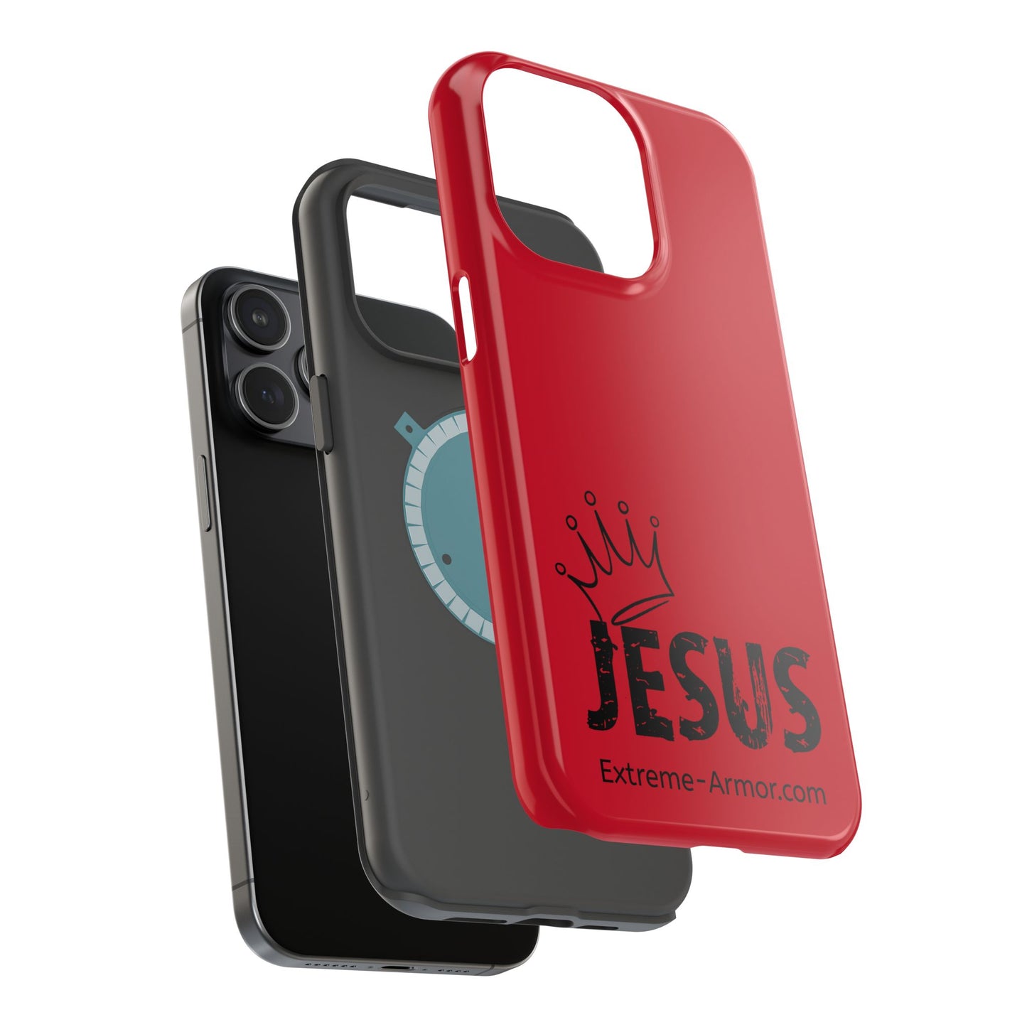 I-phone Magnetic Case (King Jesus) Red