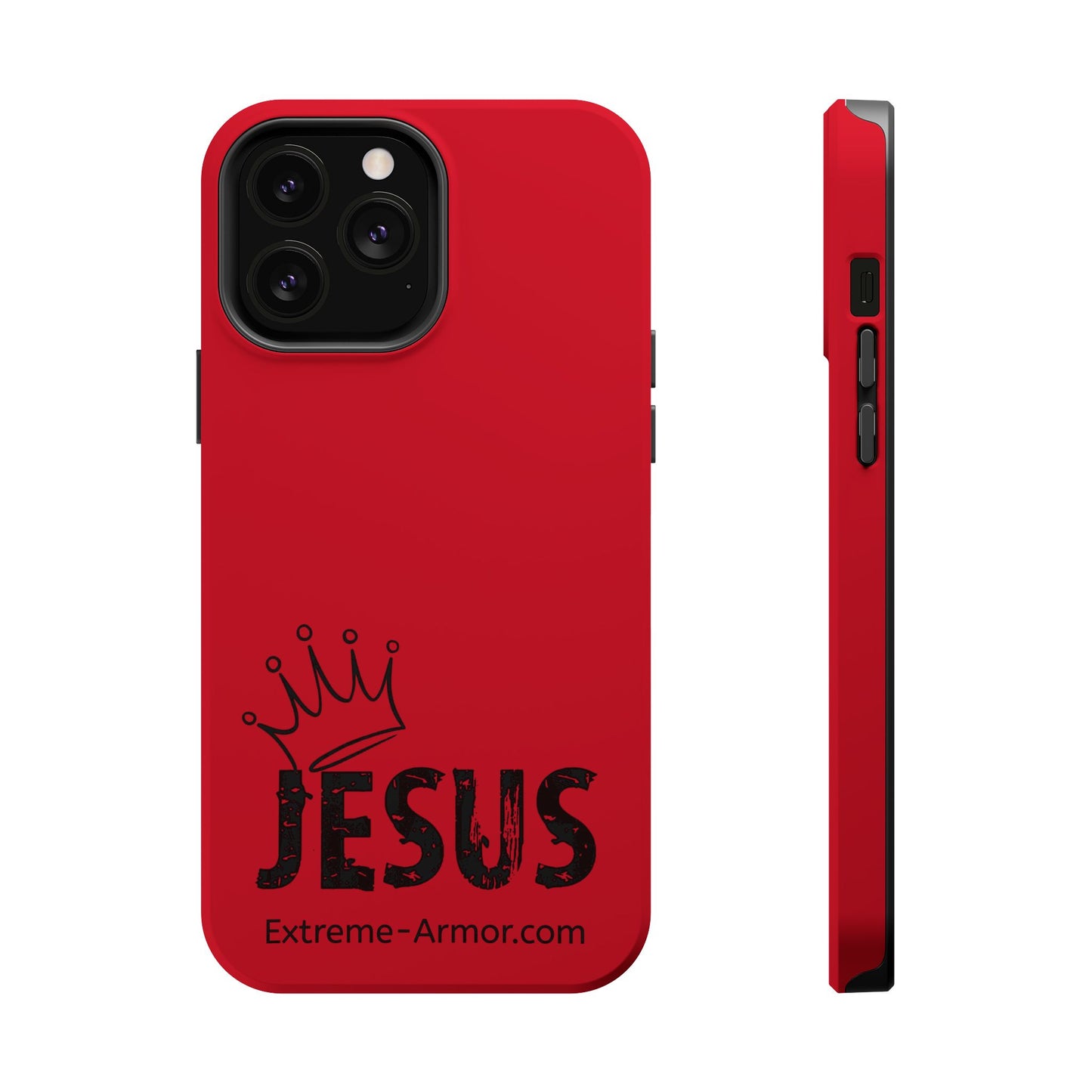 I-phone Magnetic Case (King Jesus) Red