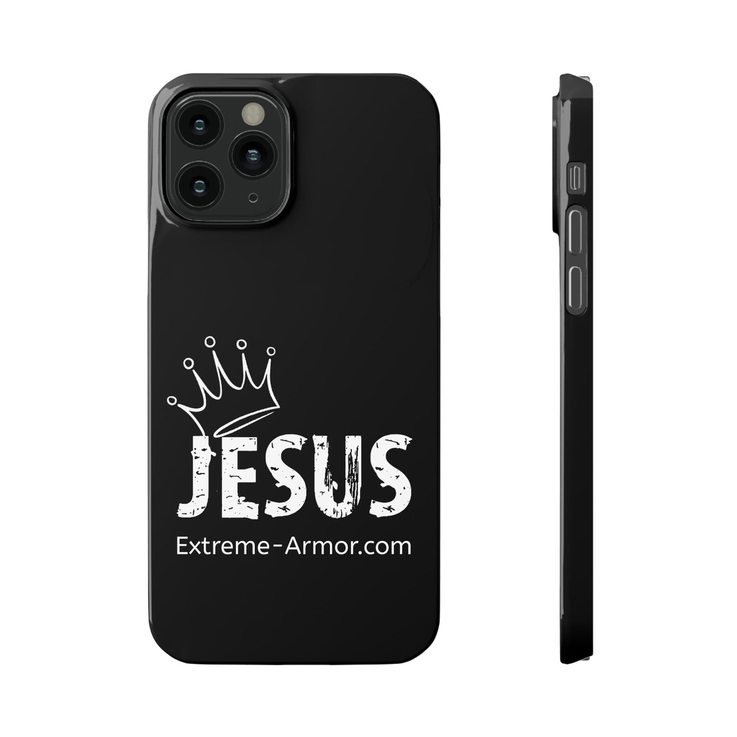 King Jesus Black Slim phone Cases