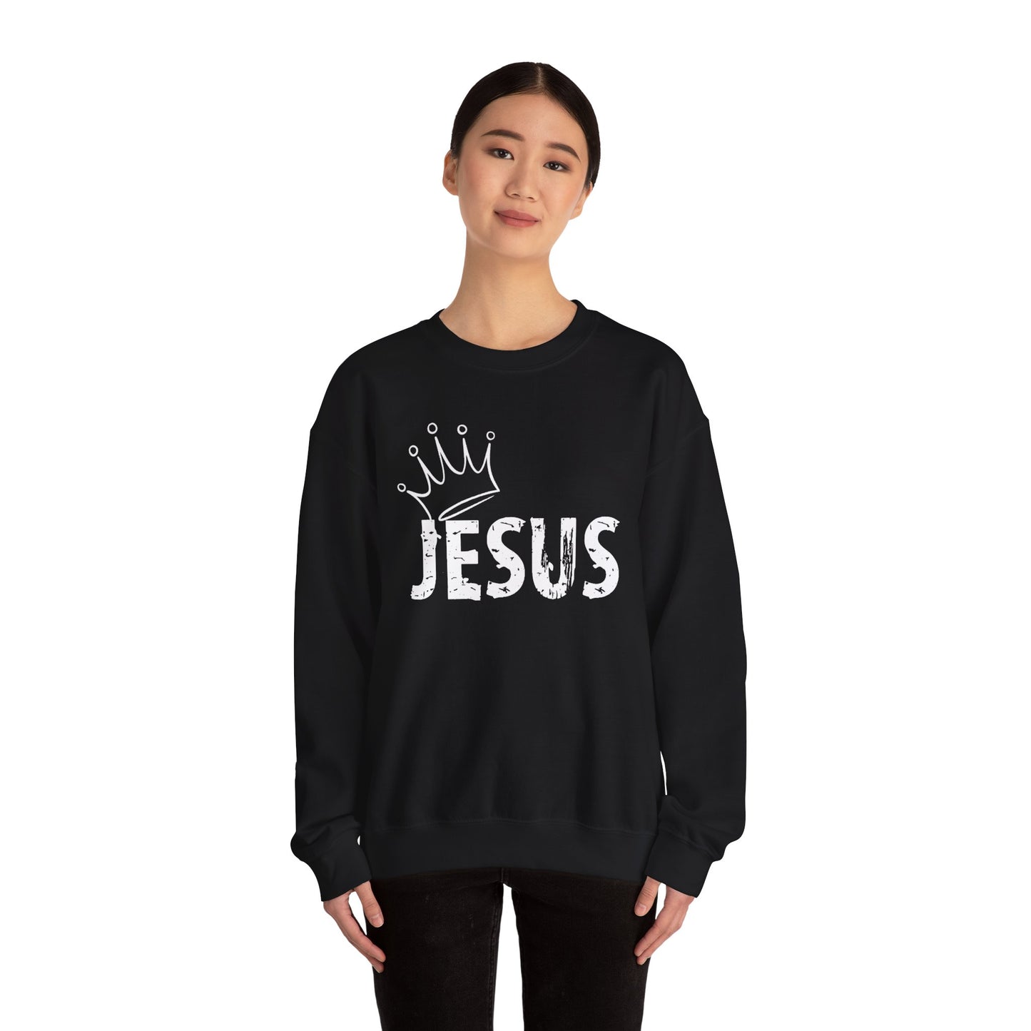 Christian Sweatshirt, Religious Jumper, King Jesus Long Sleeve Shirt, Christian Apparel, Faith Crewneck Pullover