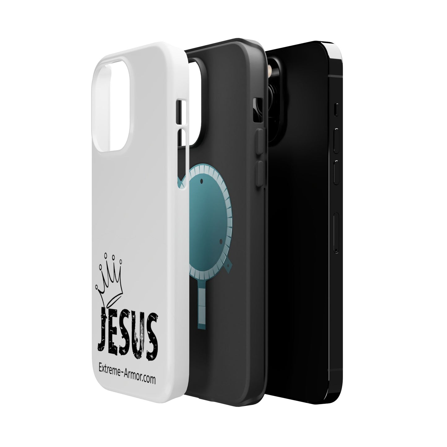 I-phone Magnetic Case (King Jesus) White