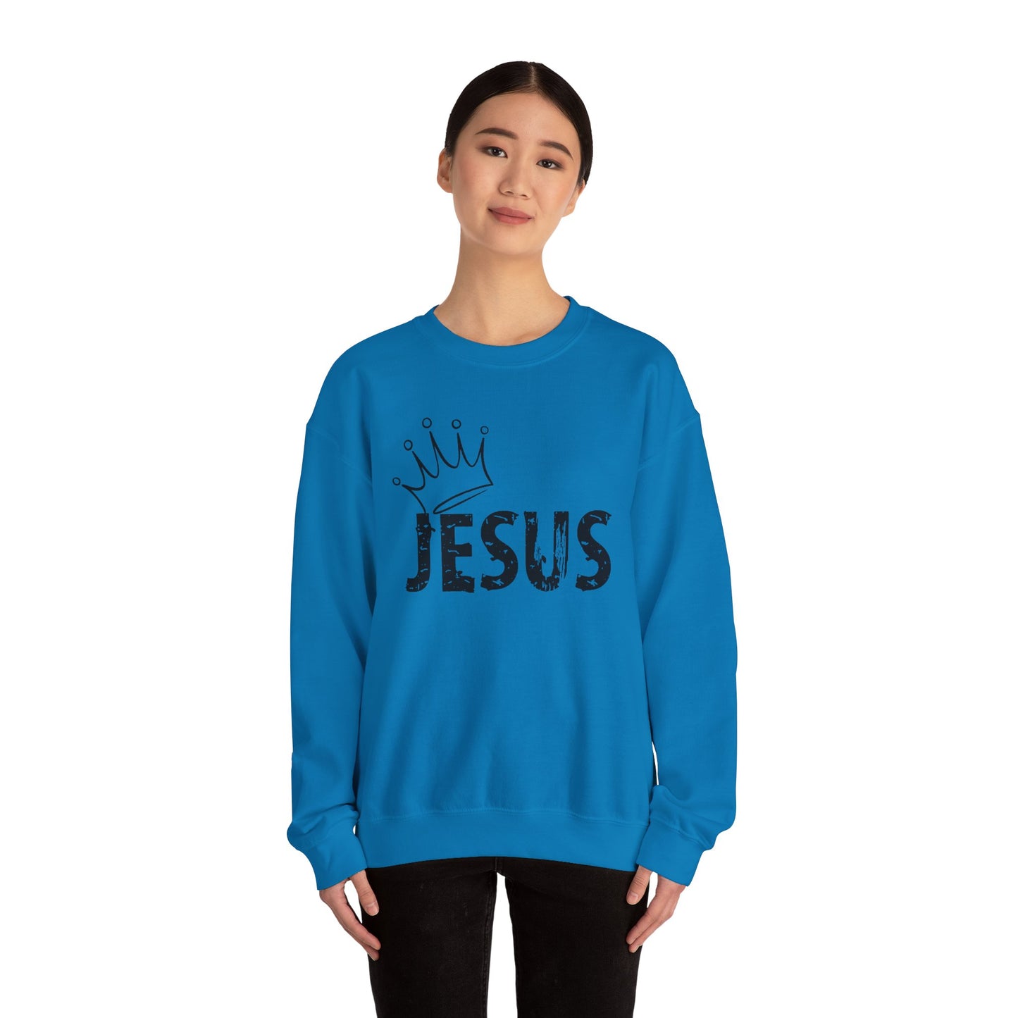 Christian Sweatshirt, Religious Jumper, King Jesus Long Sleeve Shirt, Christian Apparel, Faith Crewneck Pullover