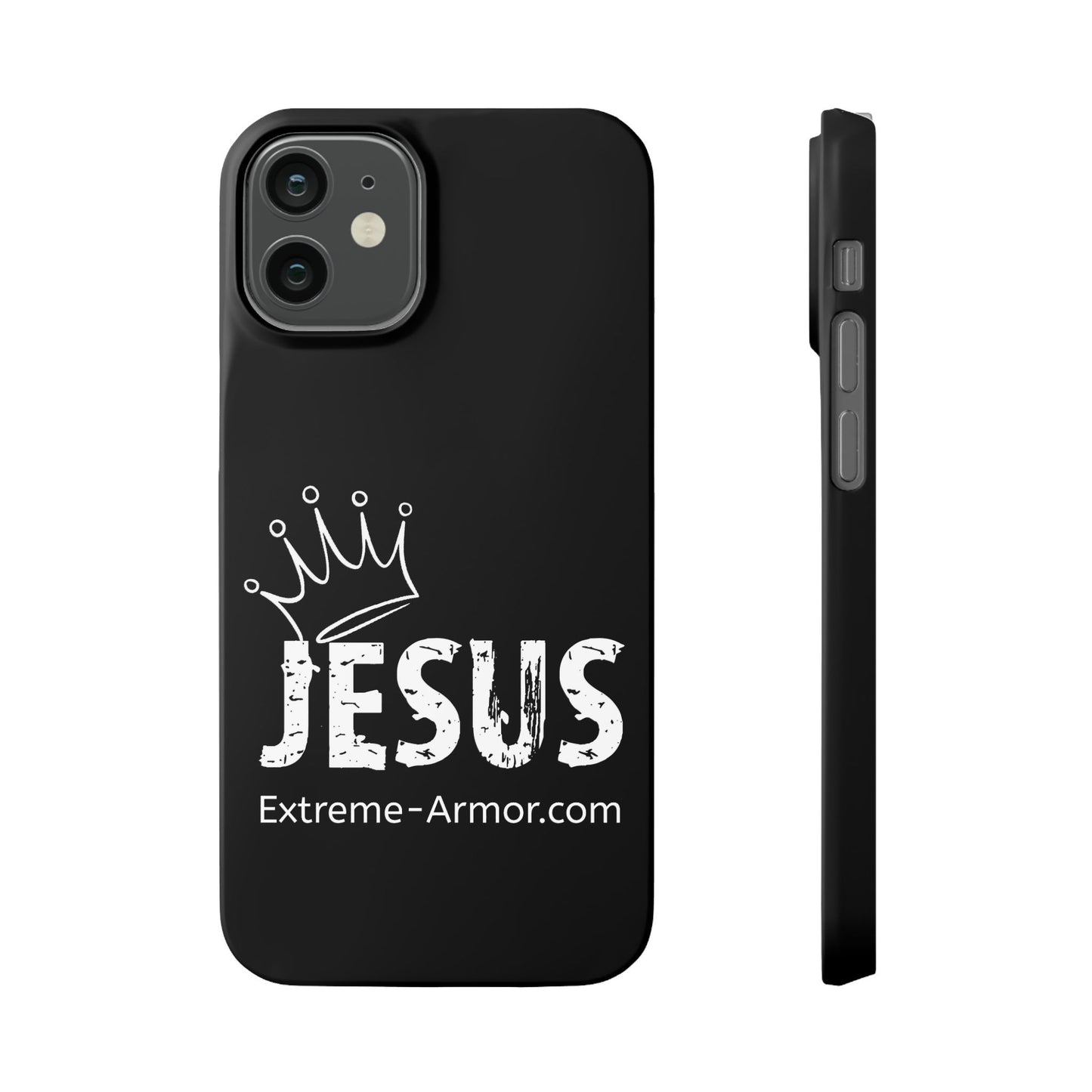 King Jesus Black Slim phone Cases