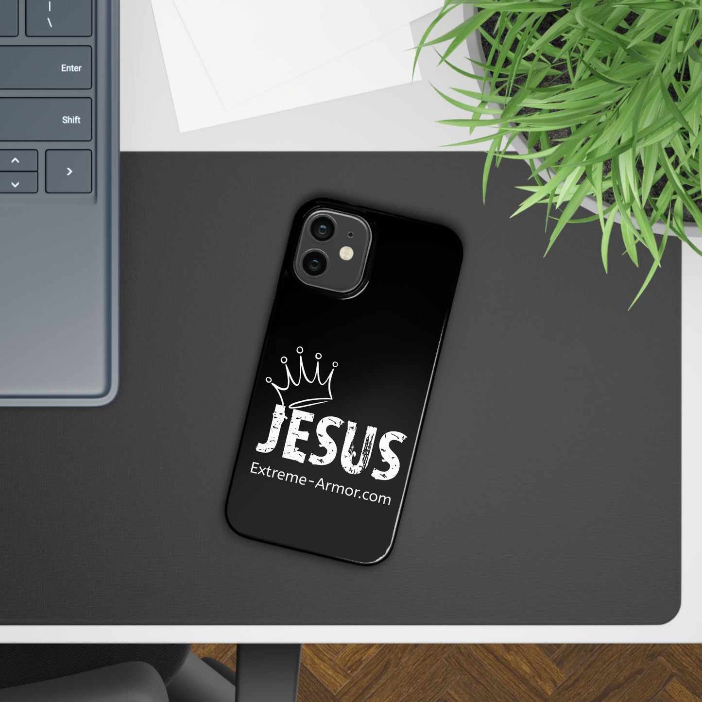 King Jesus Black Slim phone Cases