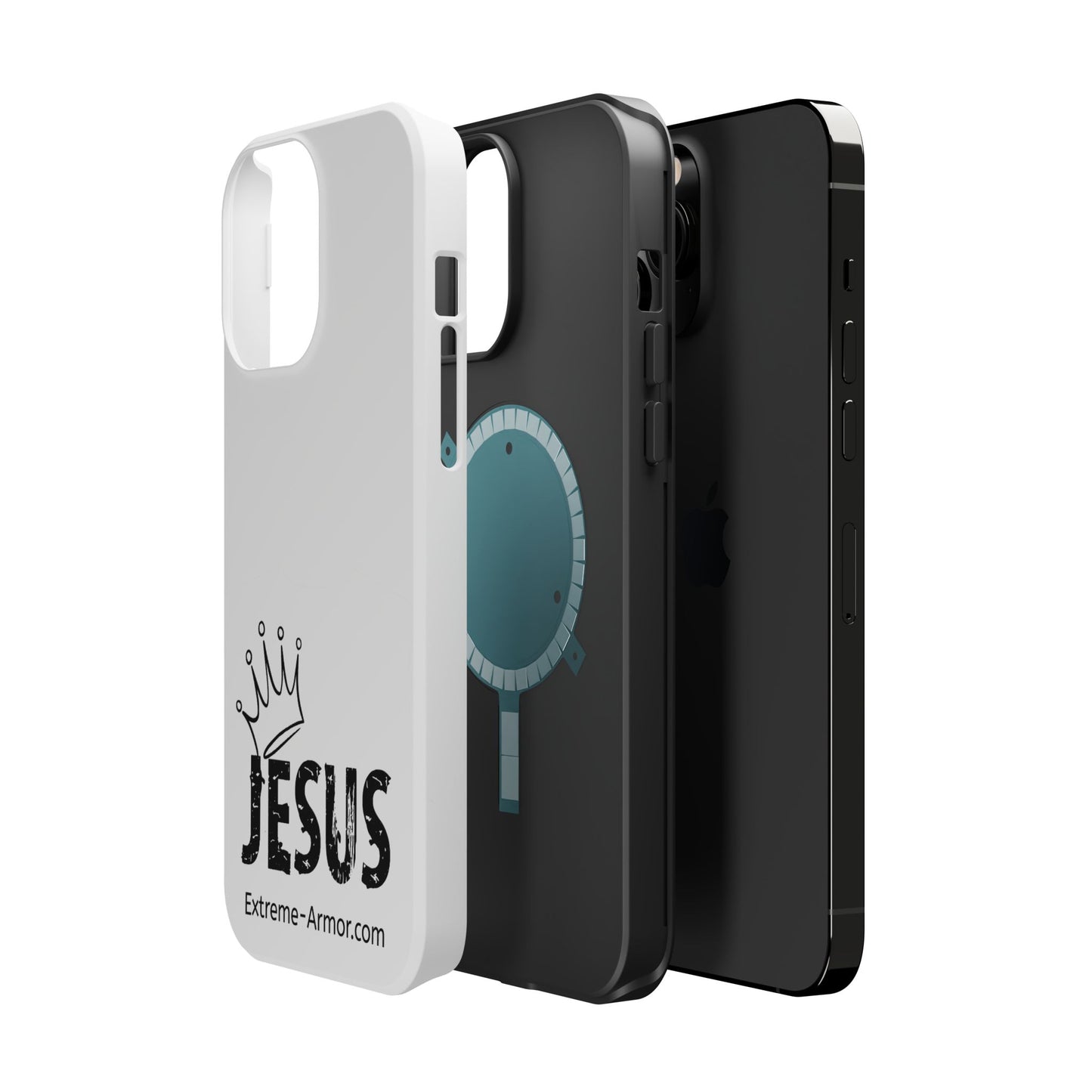 I-phone Magnetic Case (King Jesus) White