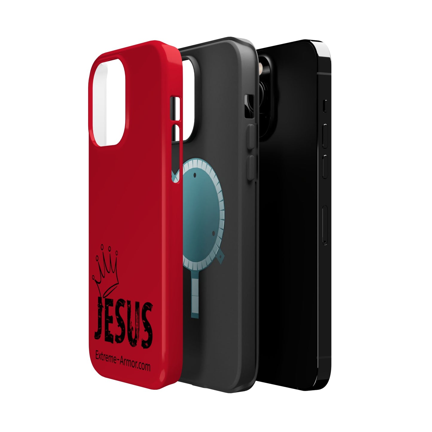 I-phone Magnetic Case (King Jesus) Red