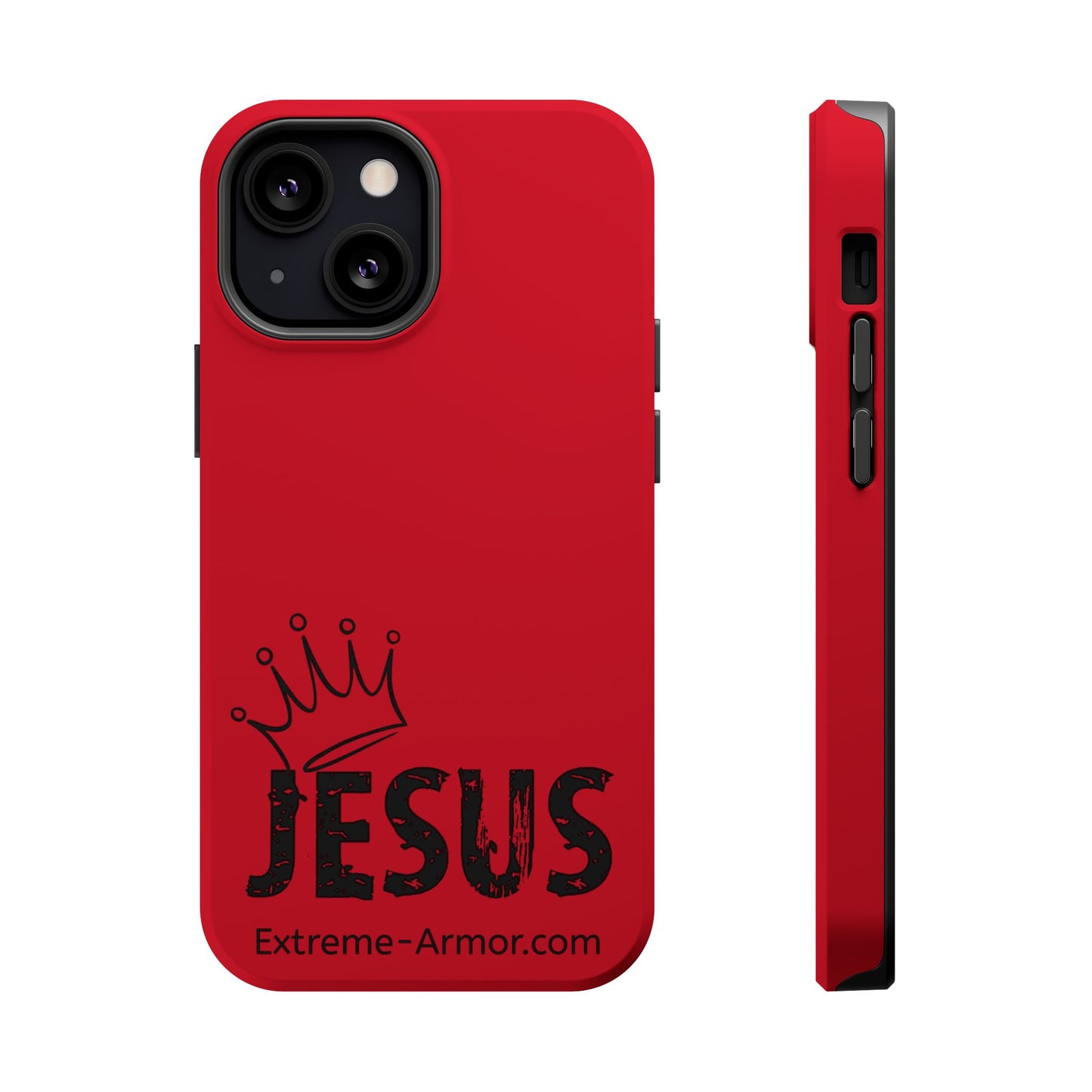 I-phone Magnetic Case (King Jesus) Red