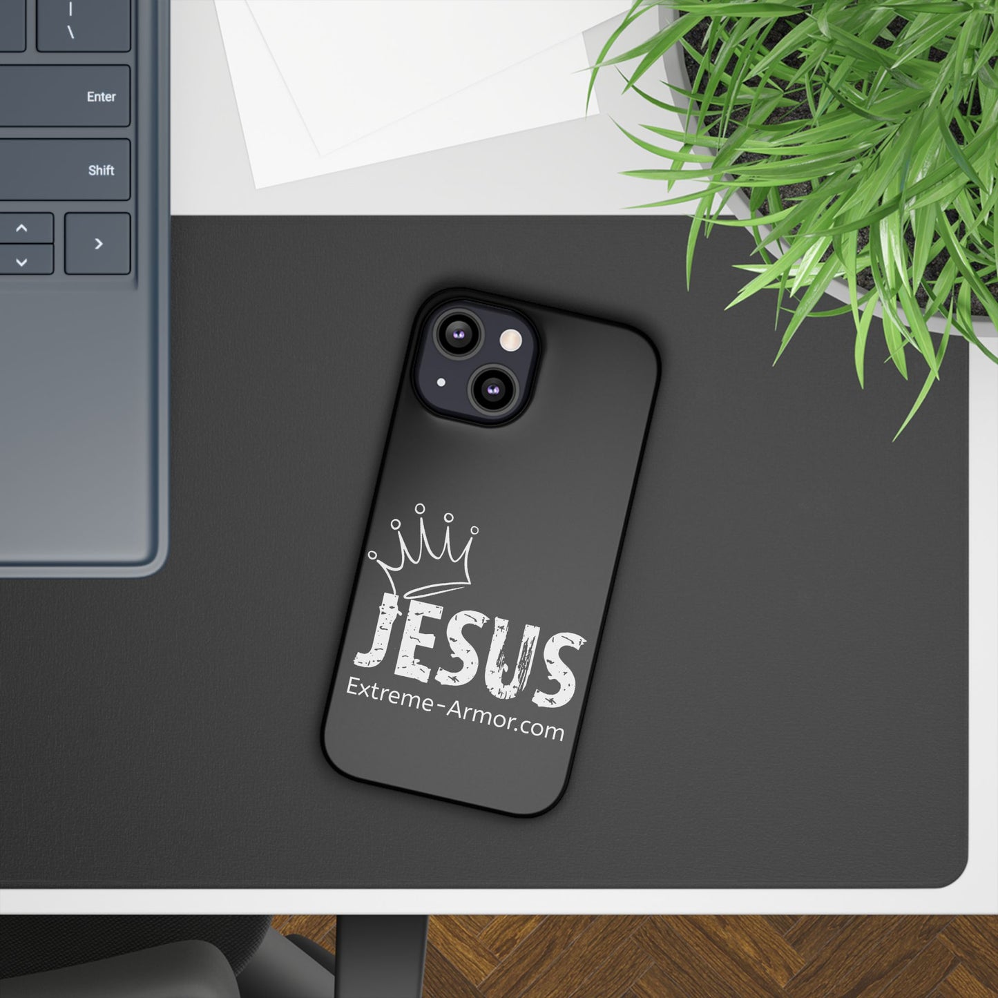 King Jesus Black Slim phone Cases