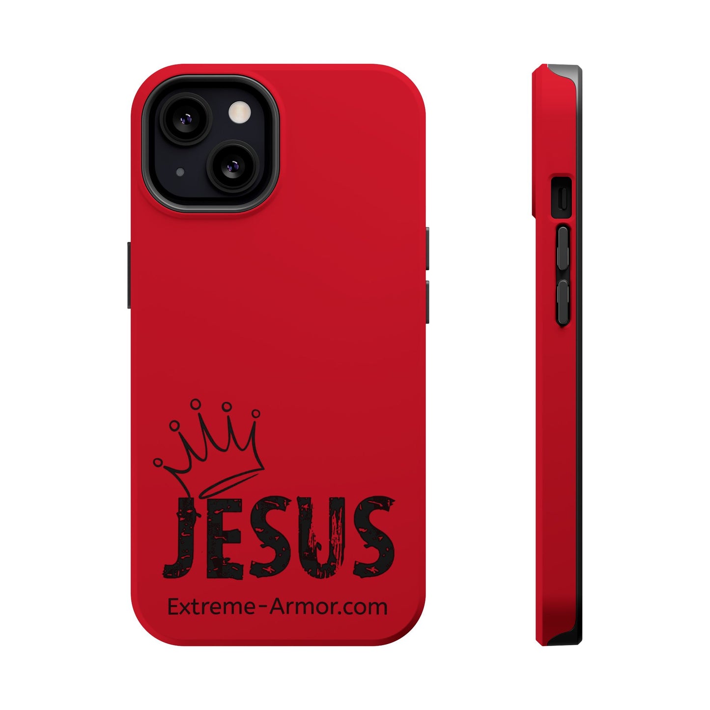 I-phone Magnetic Case (King Jesus) Red