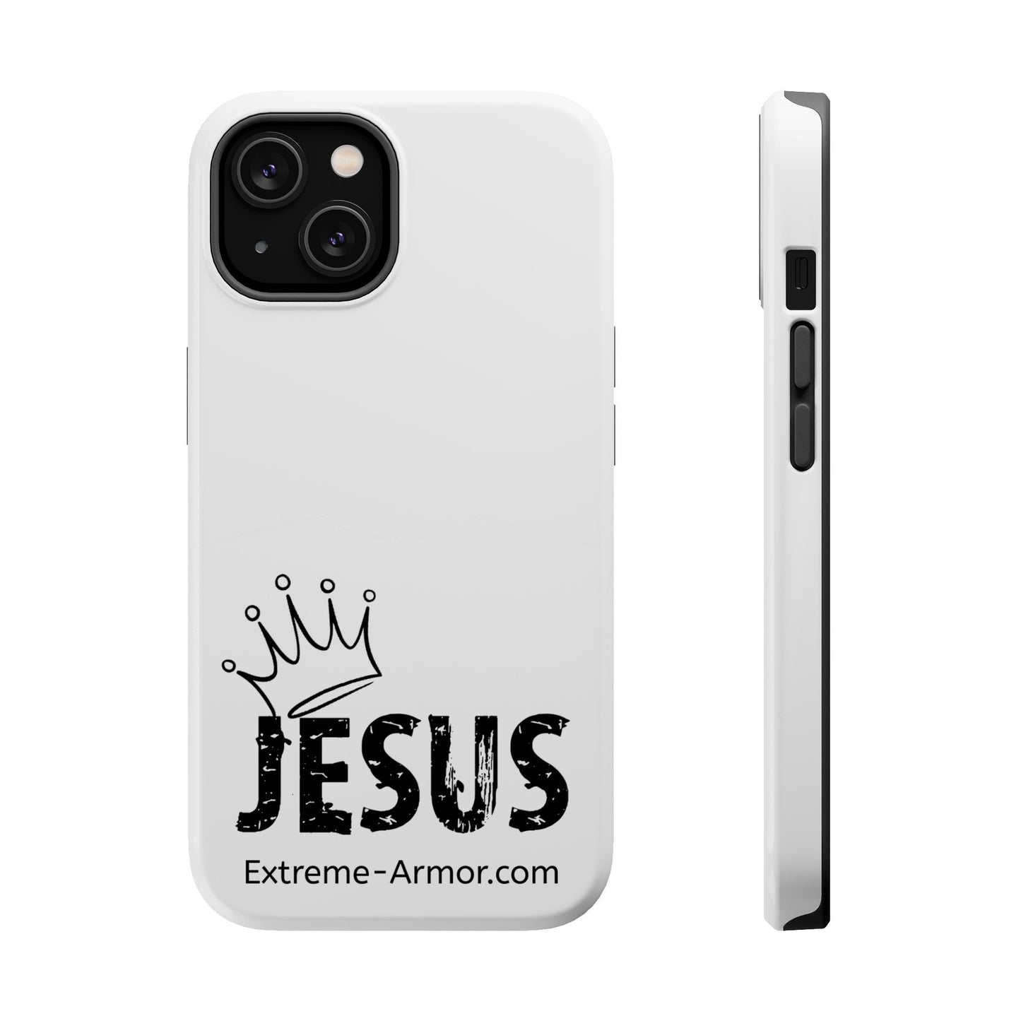 I-phone Magnetic Case (King Jesus) White