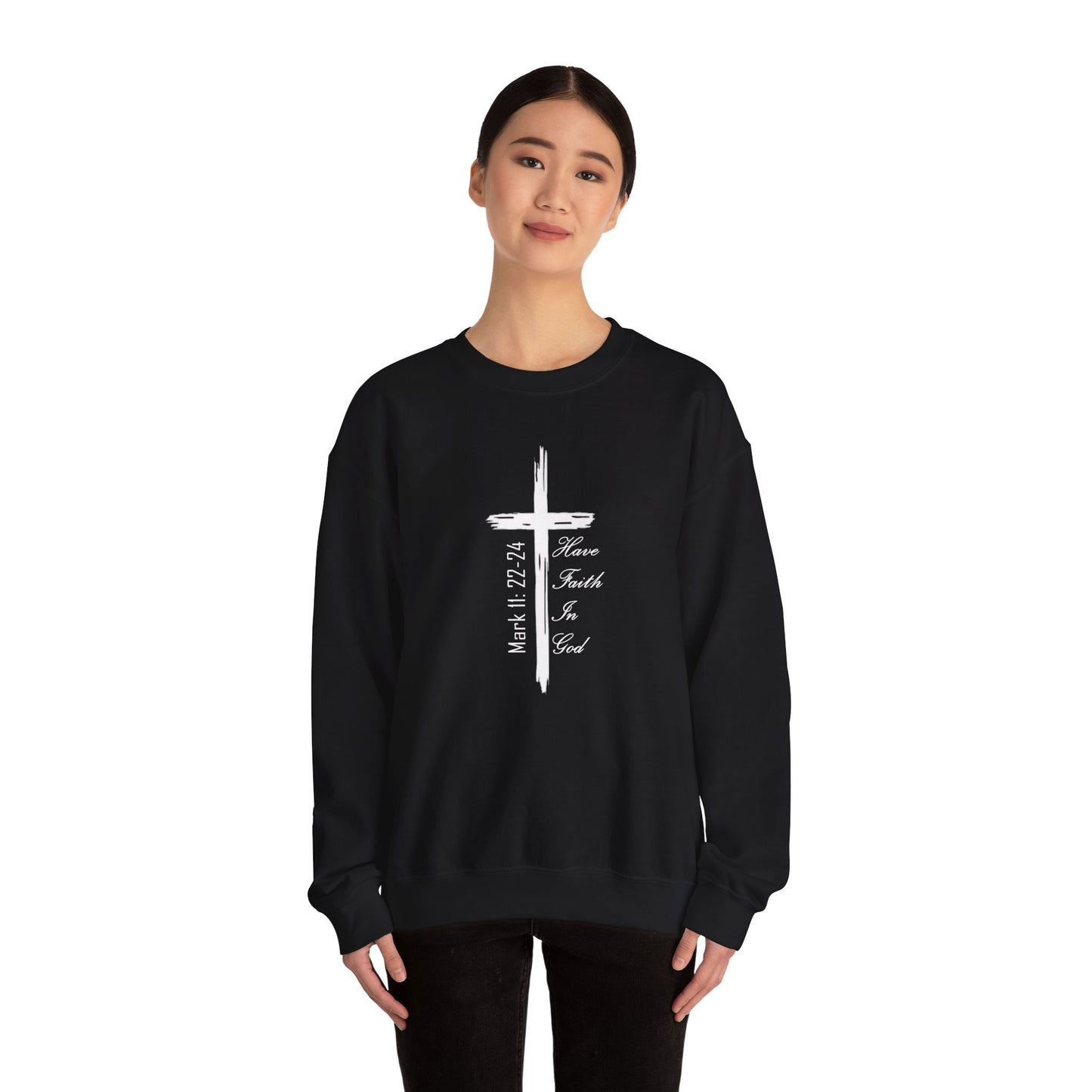 Faith-Inspired Unisex Crewneck Sweatshirt with Inspirational Verse, Christian Apparel, Cozy Sweatshirt, EXTREME ARMOR APPAREL