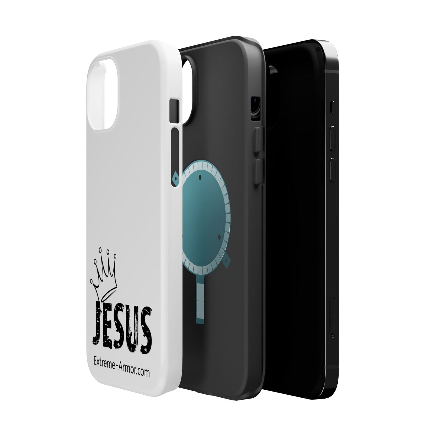 I-phone Magnetic Case (King Jesus) White