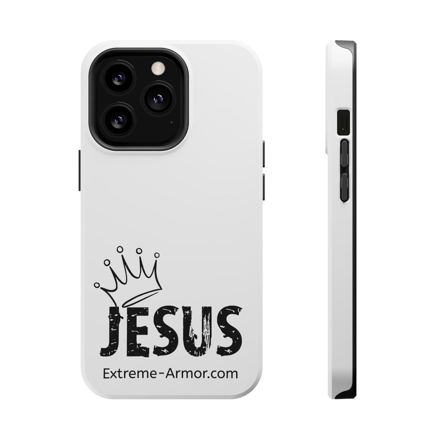 I-phone Magnetic Case (King Jesus) White