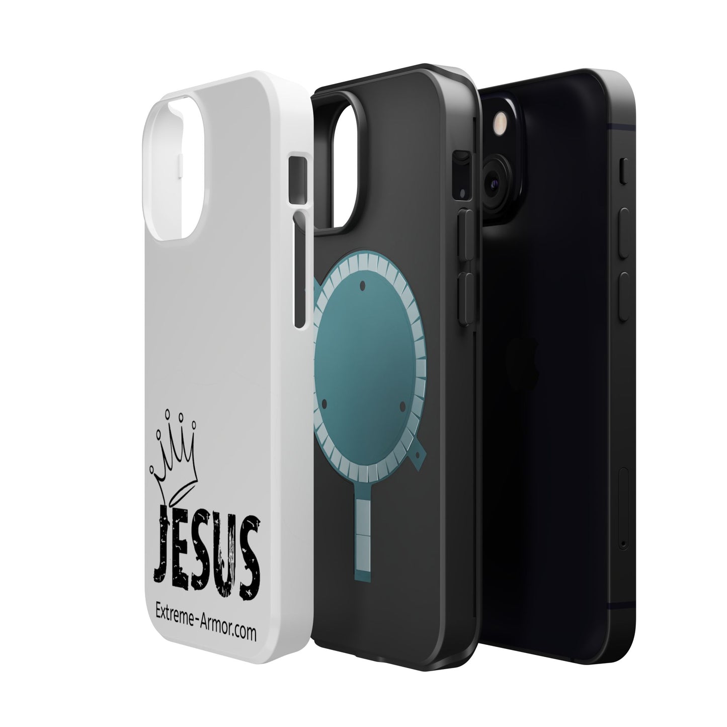 I-phone Magnetic Case (King Jesus) White