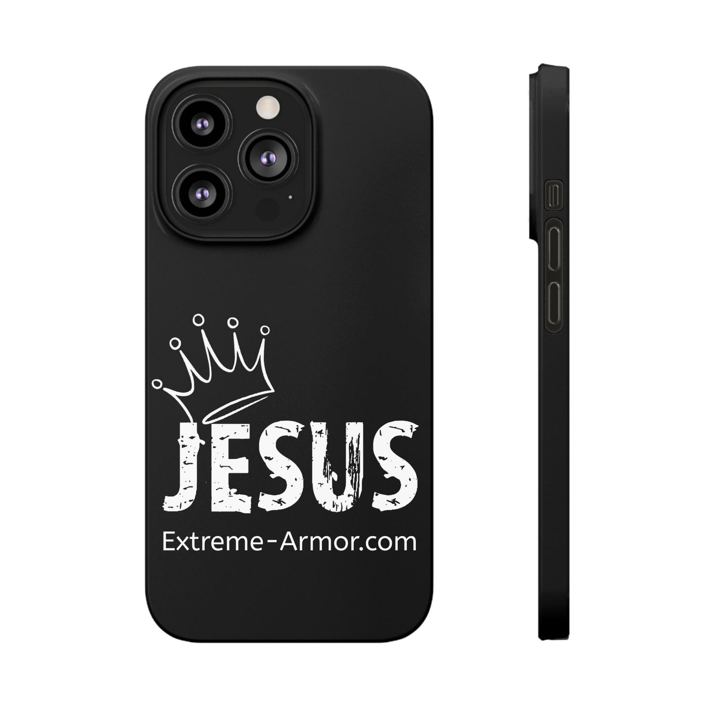 King Jesus Black Slim phone Cases