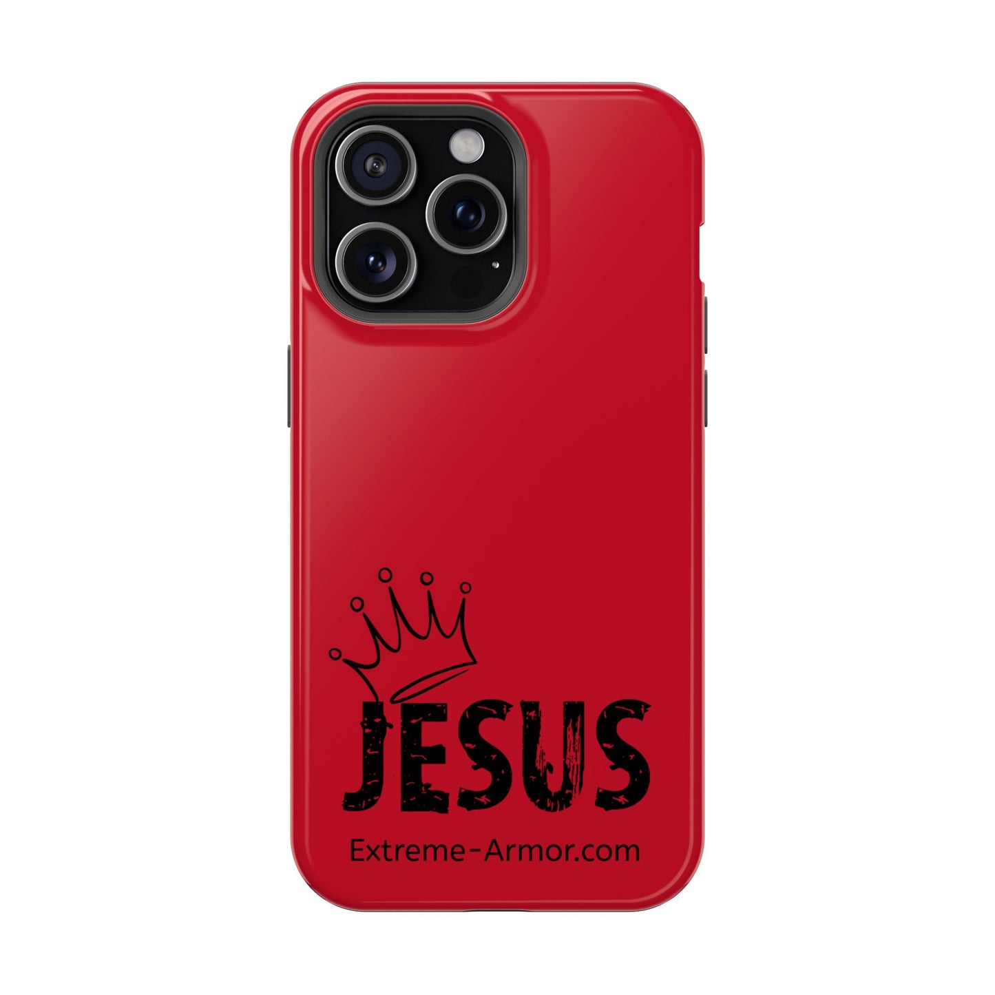 I-phone Magnetic Case (King Jesus) Red