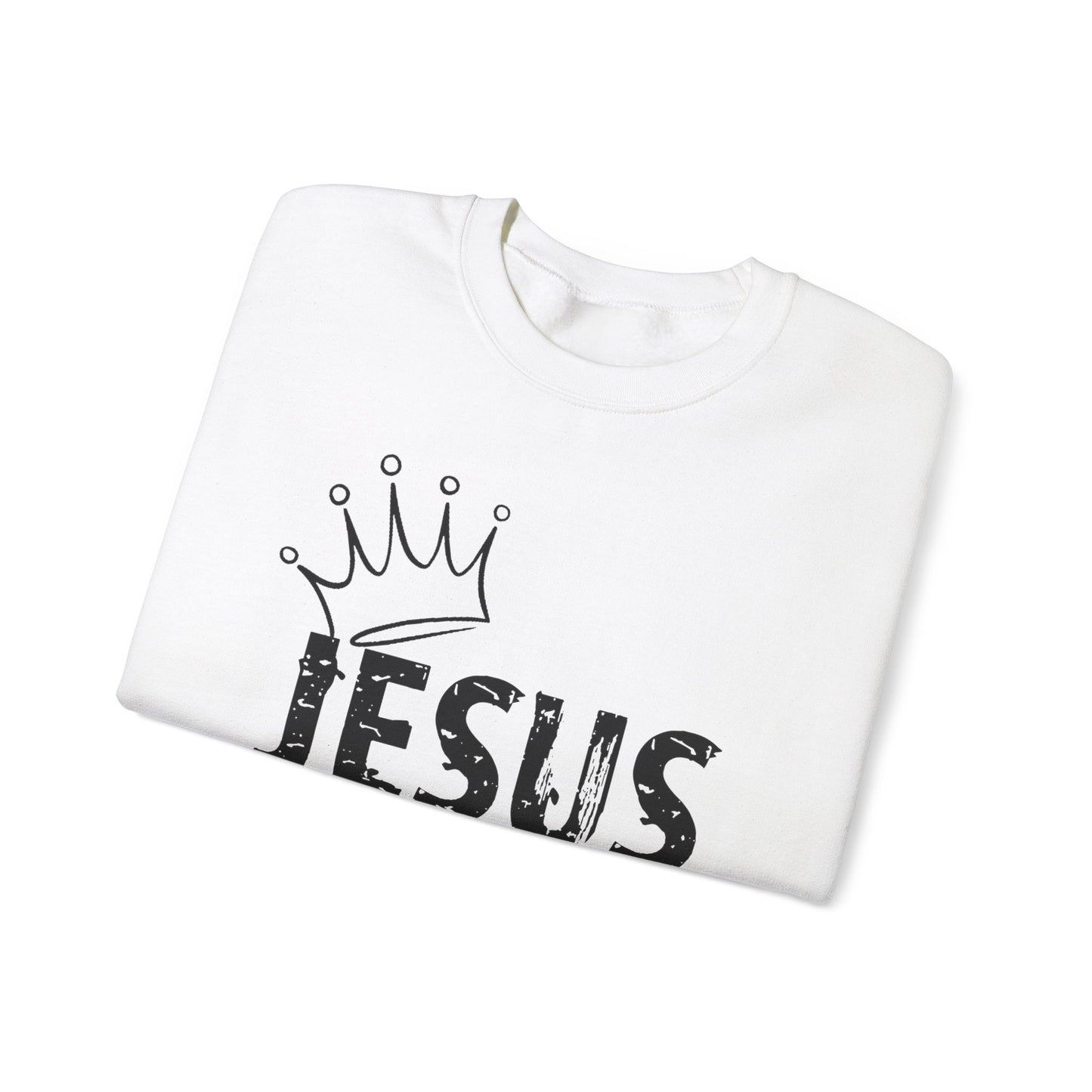 Christian Sweatshirt, Religious Jumper, King Jesus Long Sleeve Shirt, Christian Apparel, Faith Crewneck Pullover