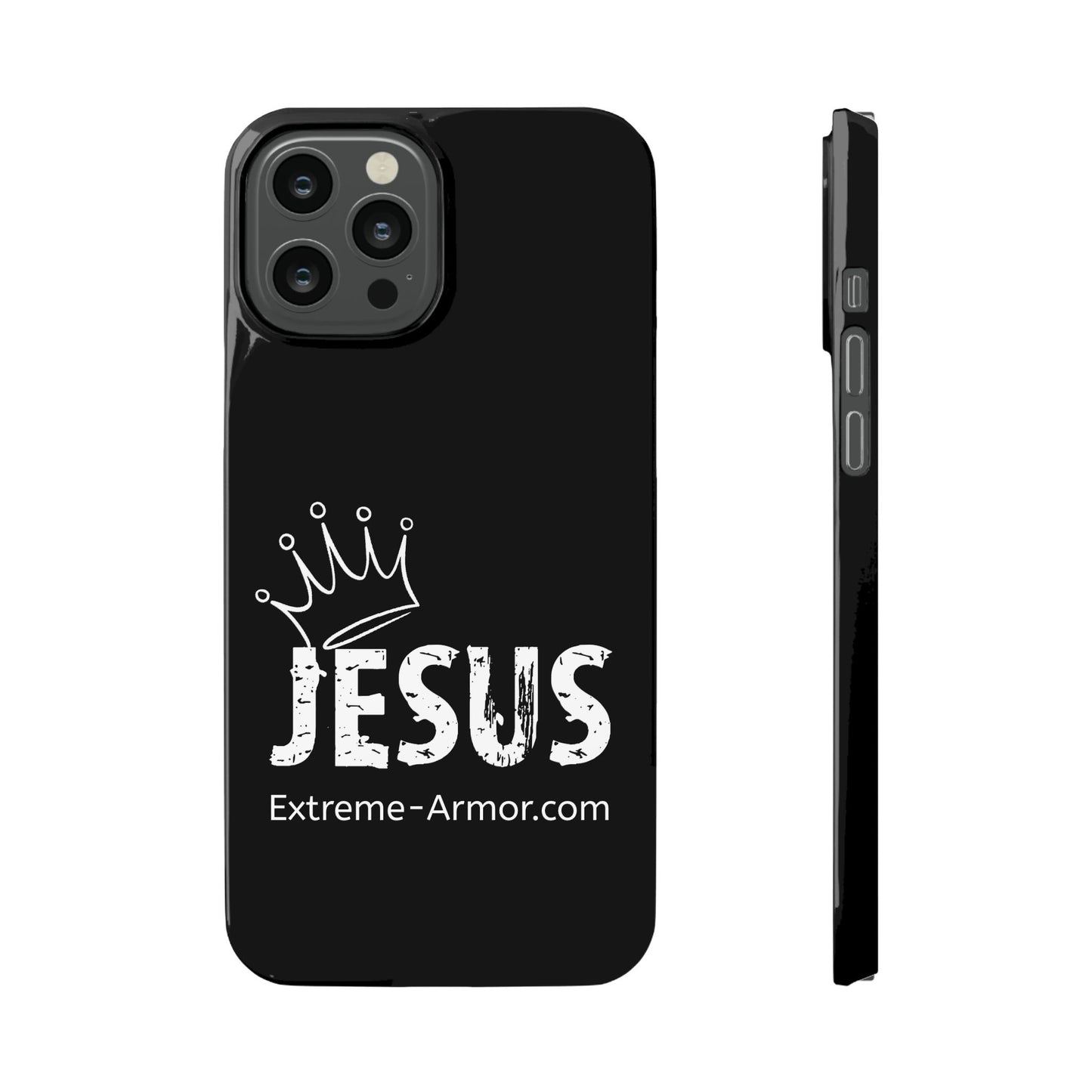 King Jesus Black Slim phone Cases