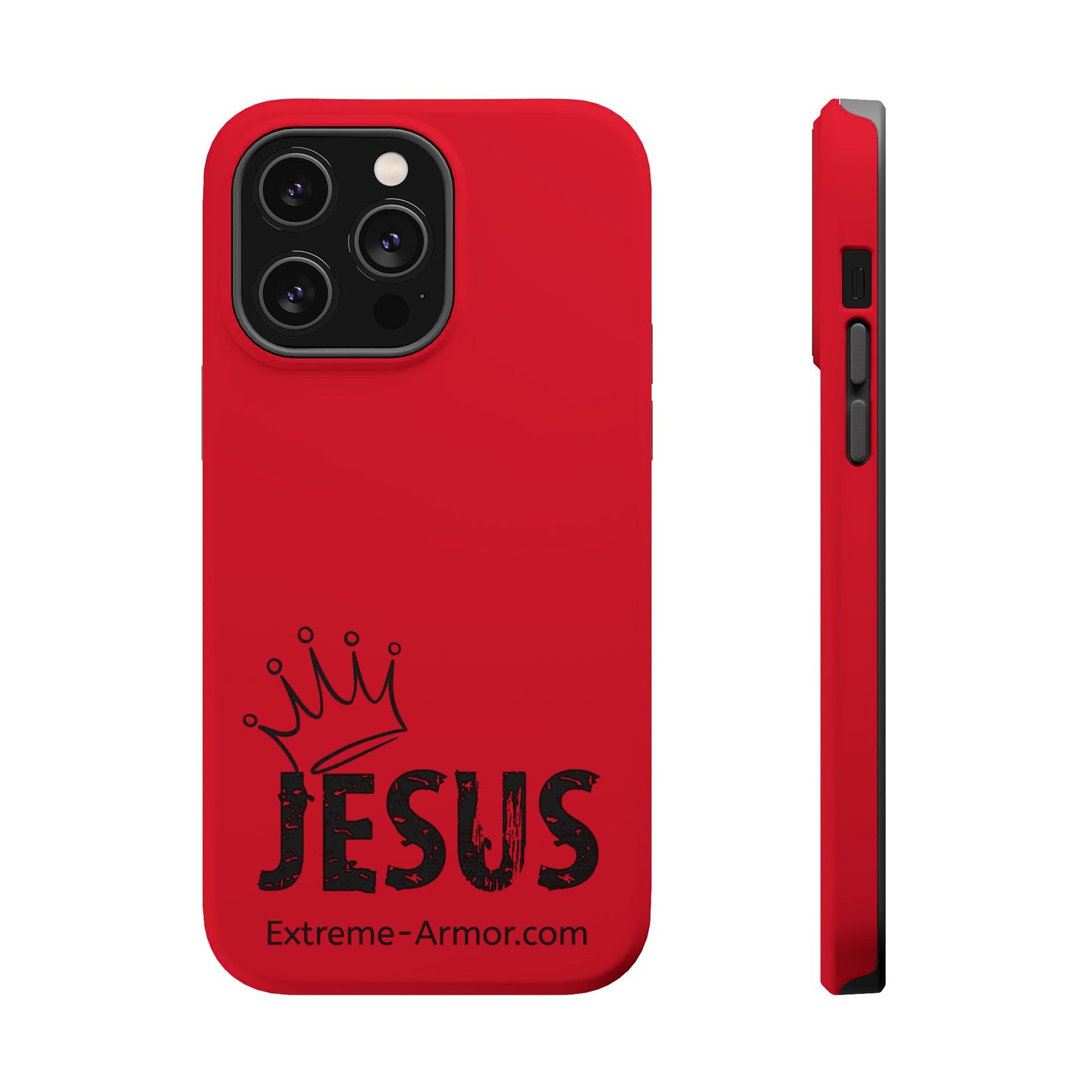 I-phone Magnetic Case (King Jesus) Red