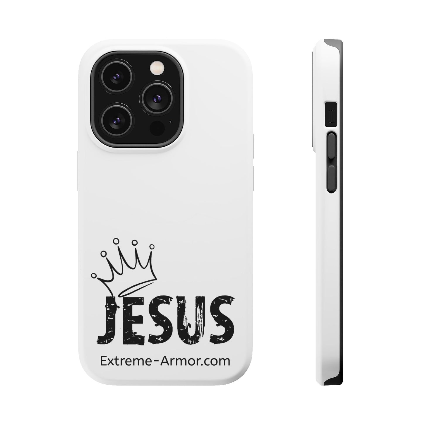 I-phone Magnetic Case (King Jesus) White