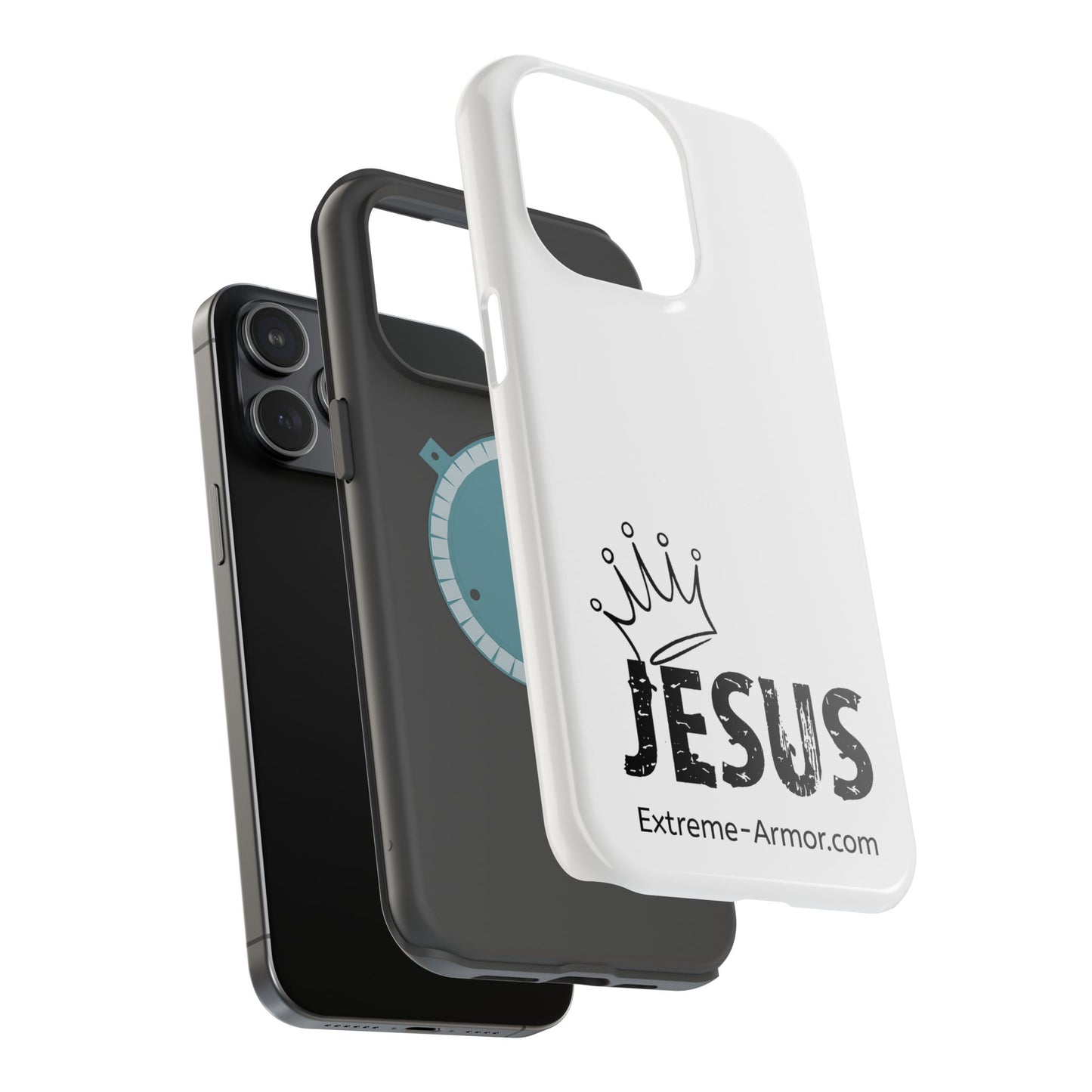 I-phone Magnetic Case (King Jesus) White