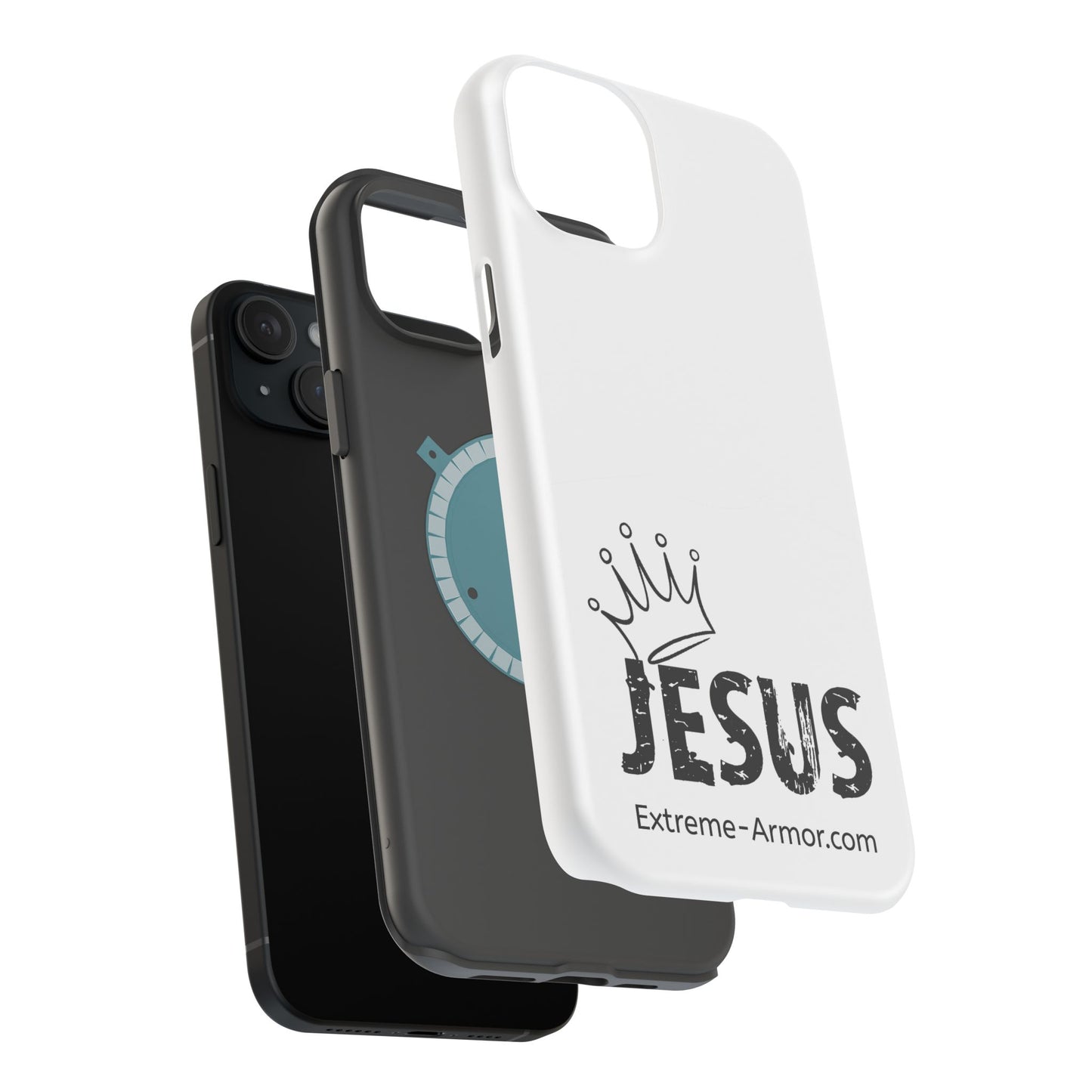 I-phone Magnetic Case (King Jesus) White