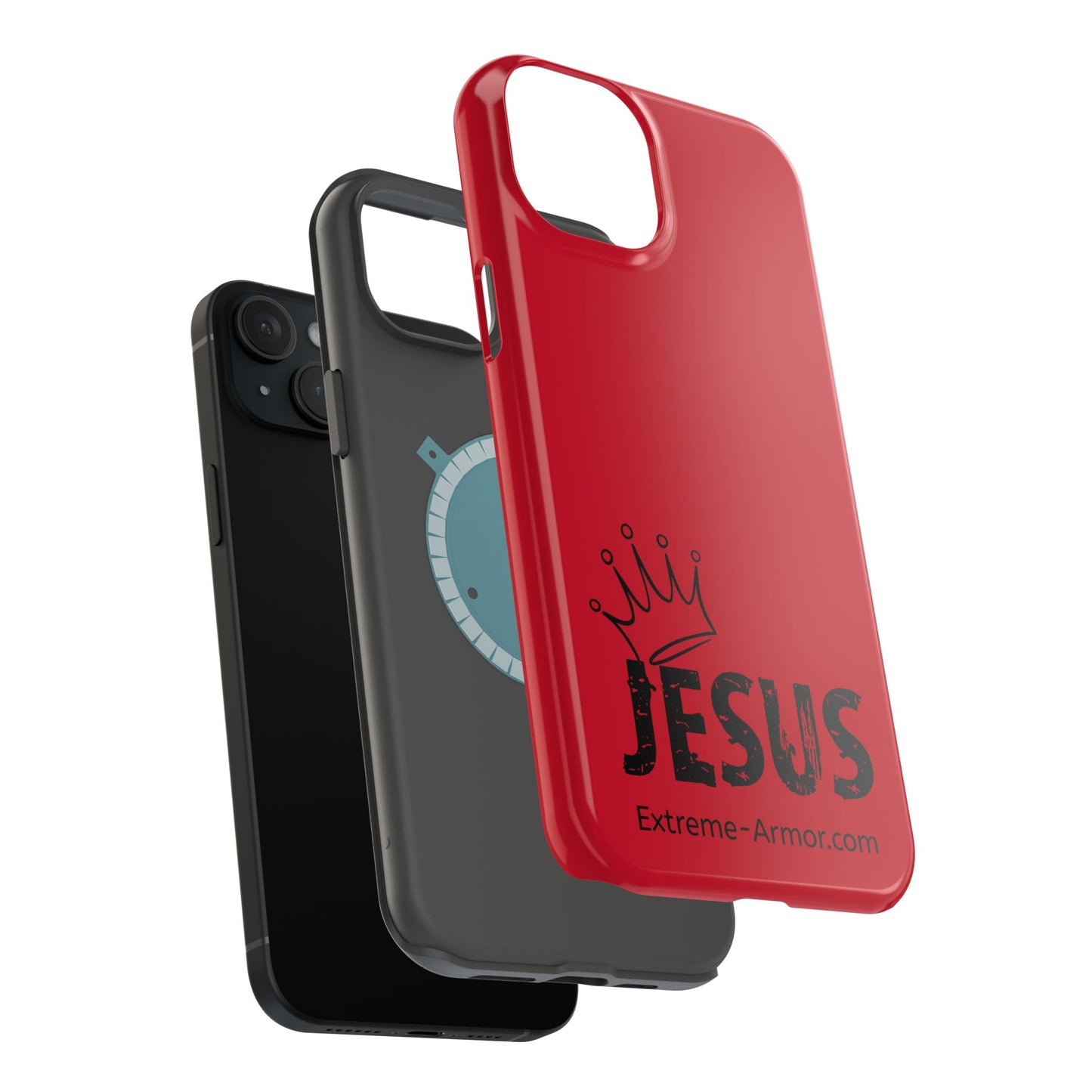 I-phone Magnetic Case (King Jesus) Red